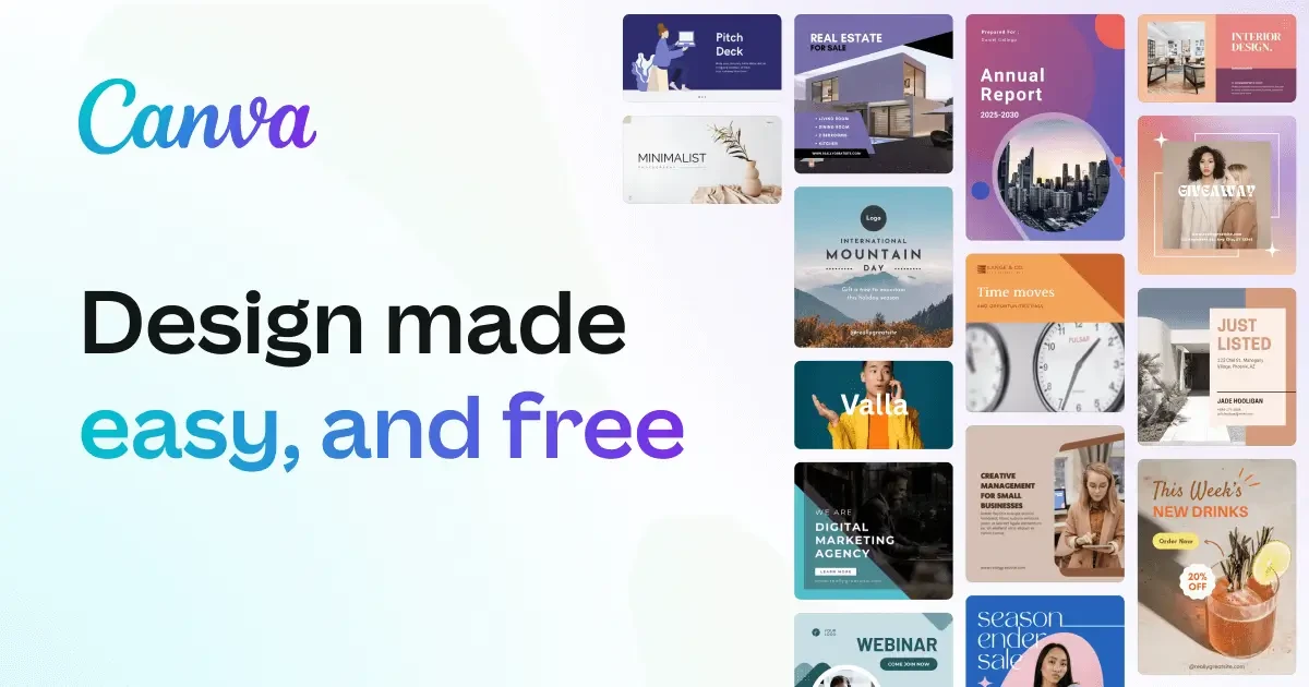 Canva AI design platform with social media image templates and AI-powered visual creation tools
