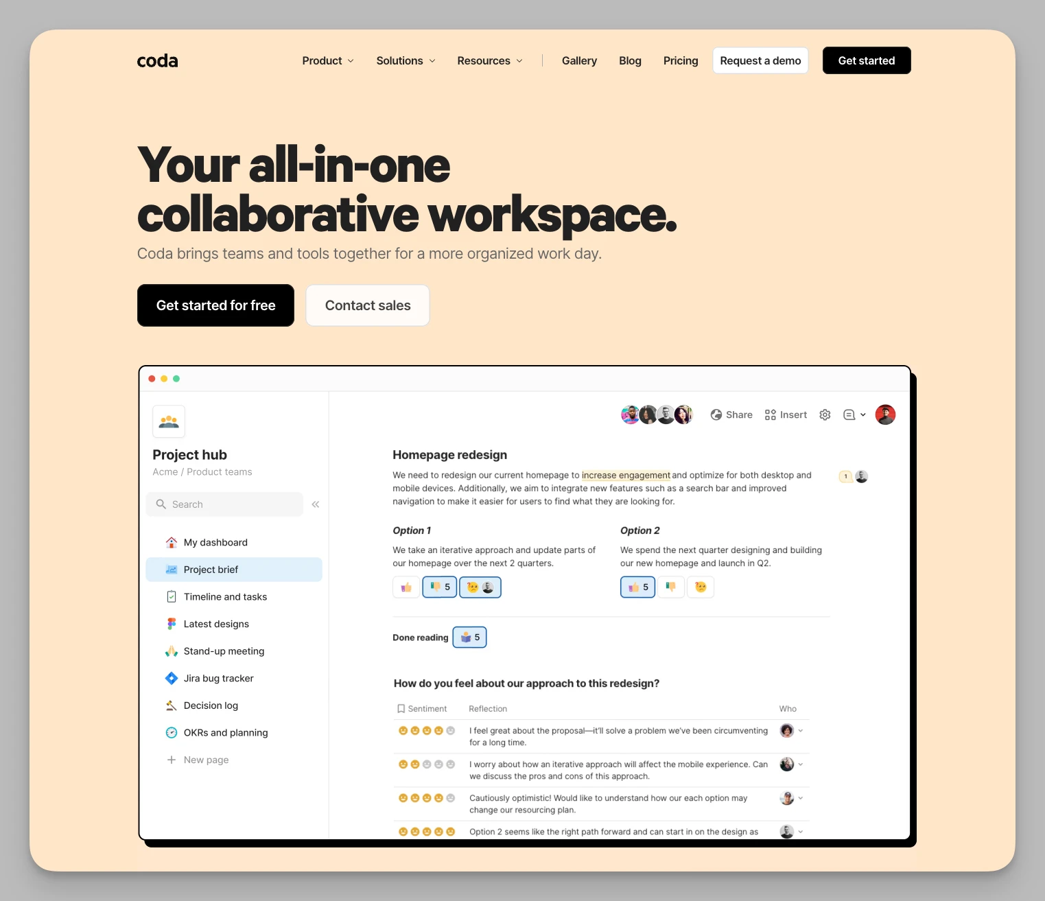 Официальный сайт Coda