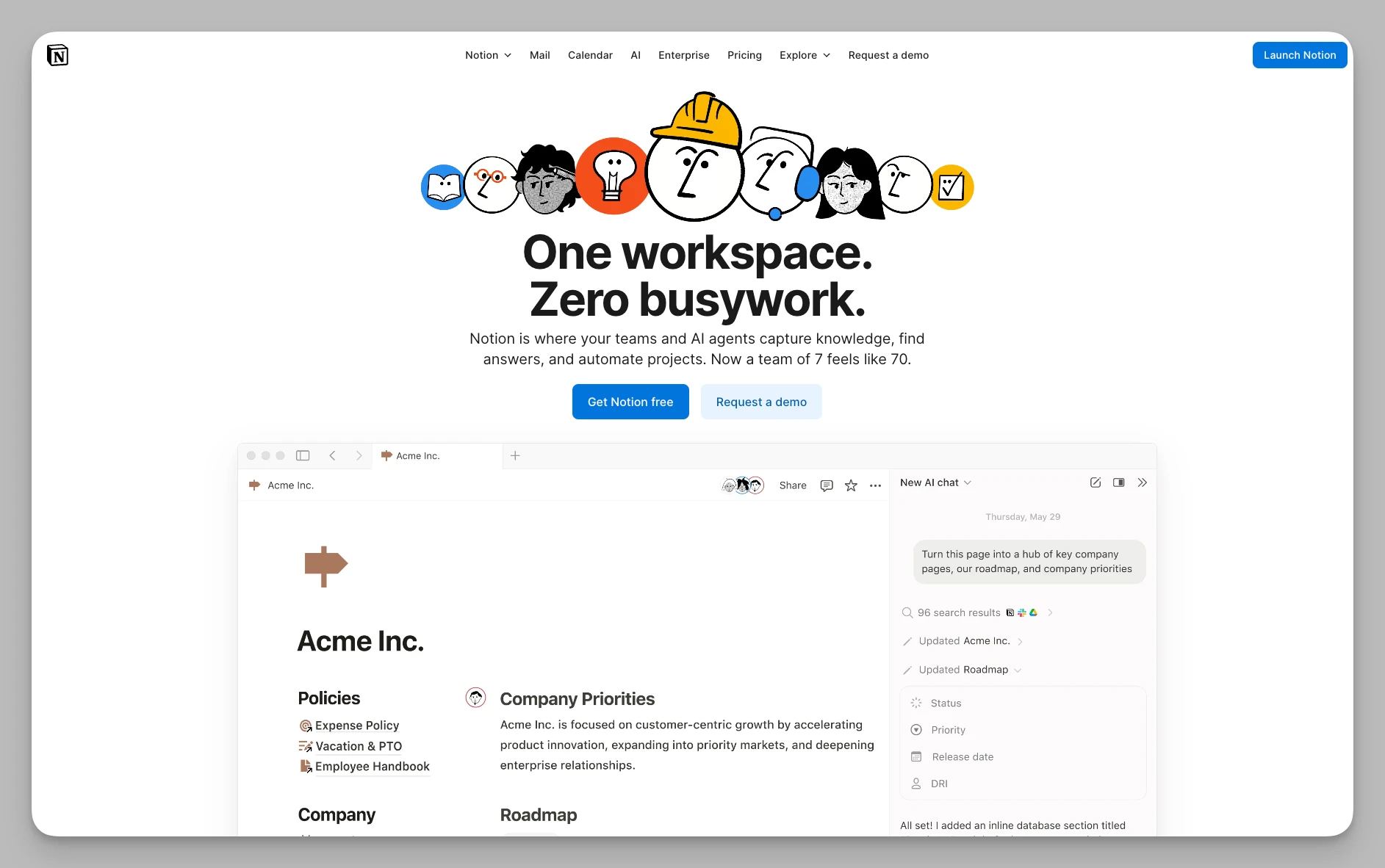 Официальный сайт Notion