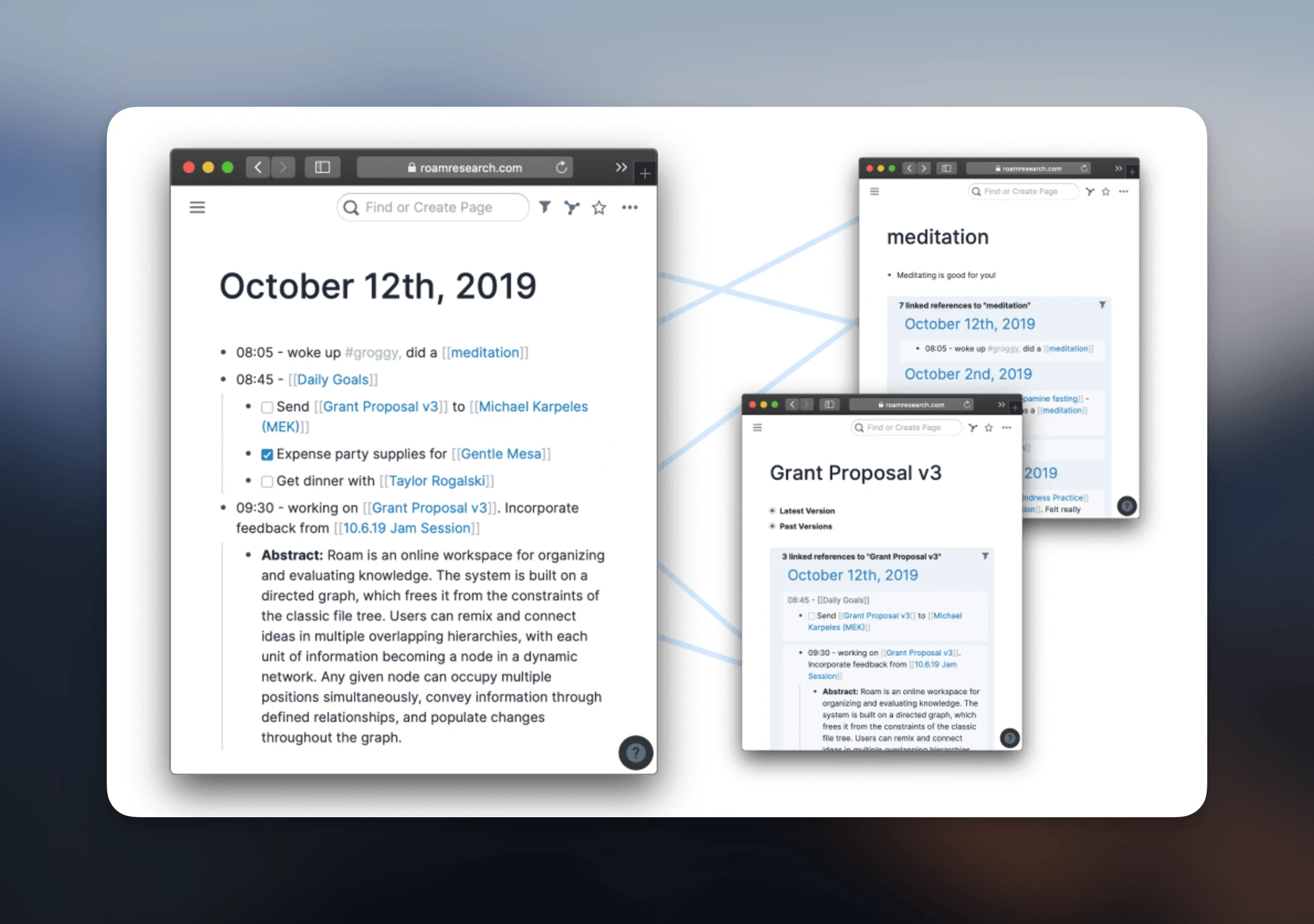 Roam Research networked notes with graph view