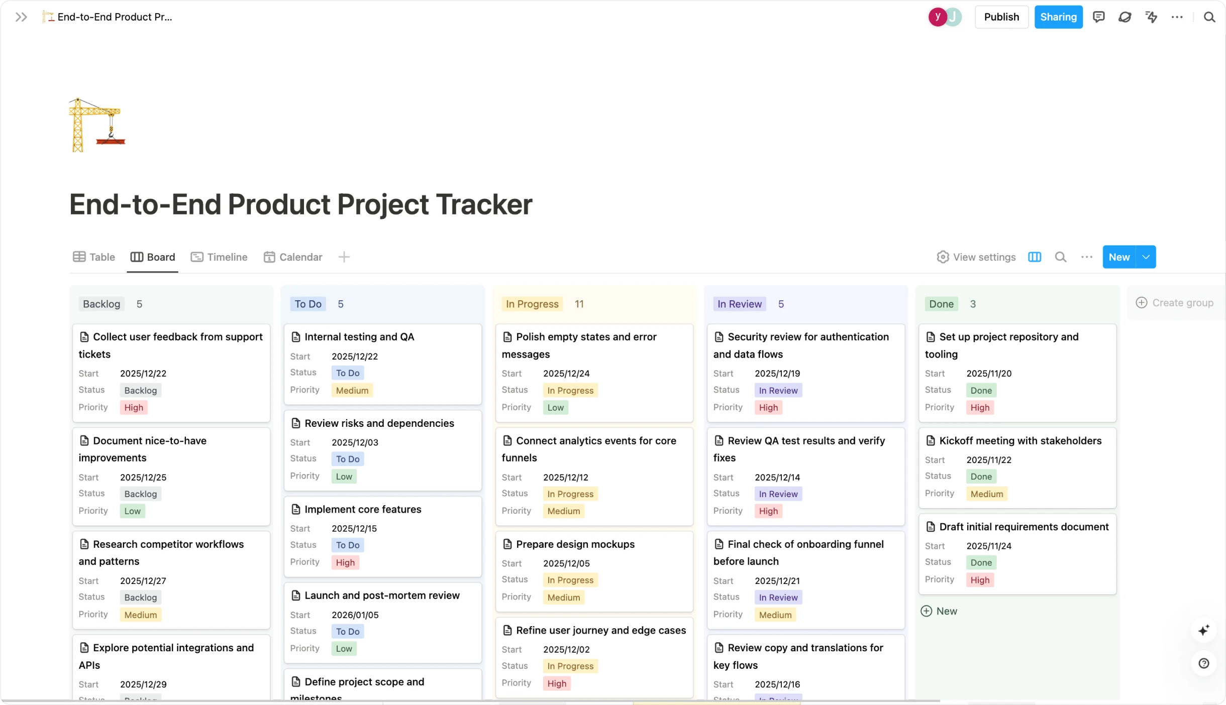 Buildin flexible pages and project management dashboard