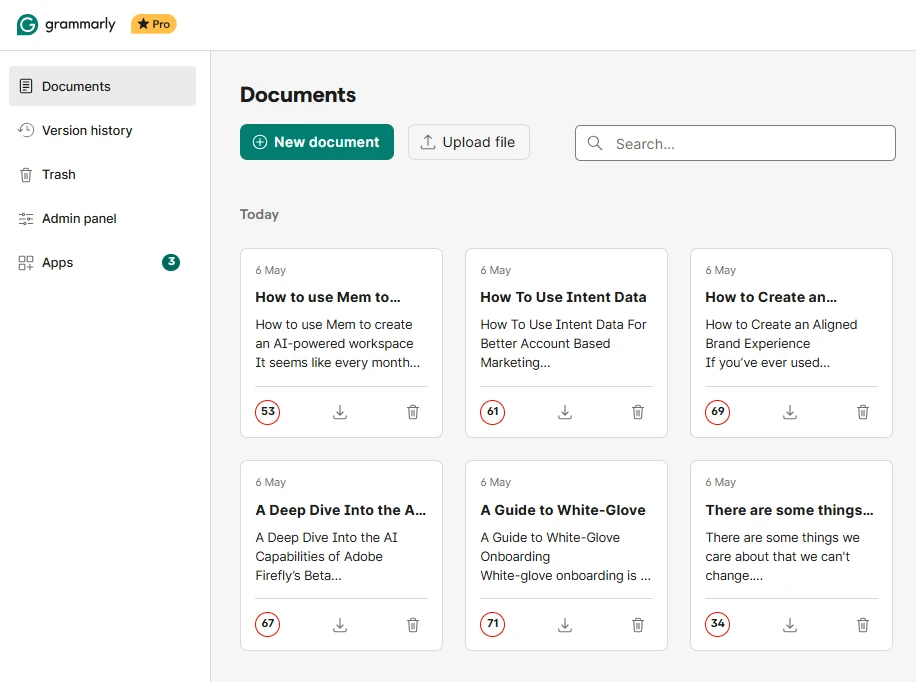 Grammarly writing assistant with real-time grammar and tone suggestions