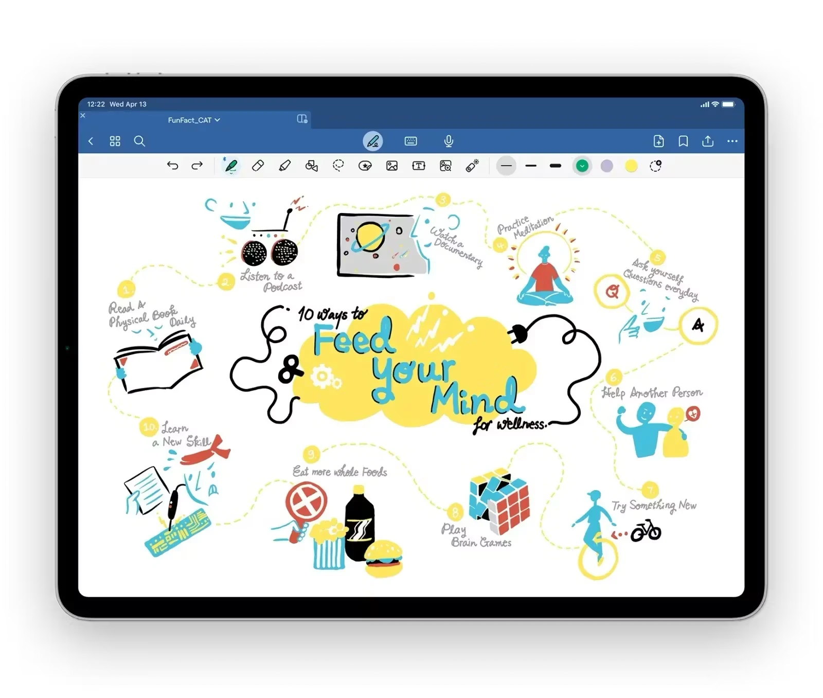 Take notes with GoodNotes on iPad.