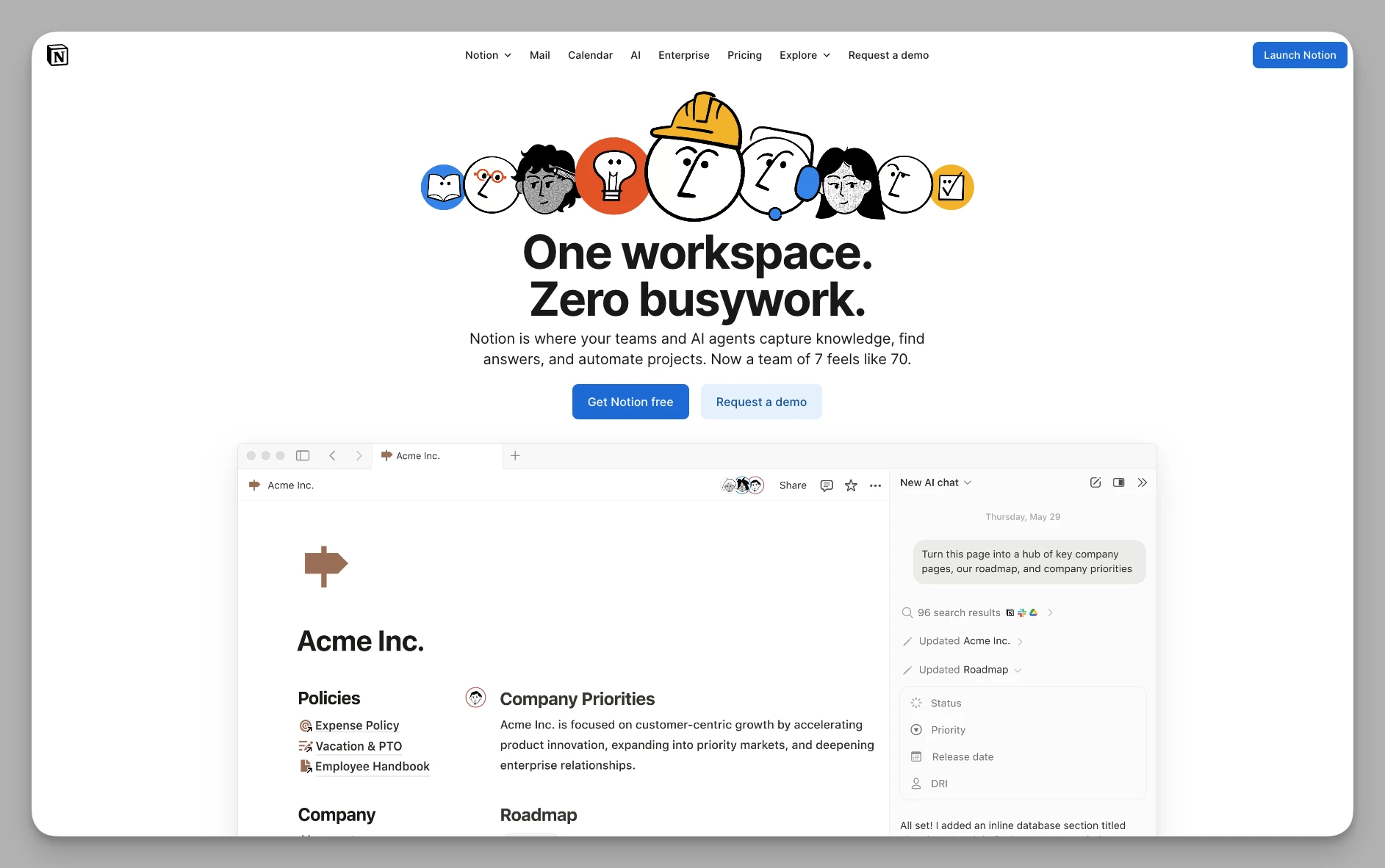 Notion all-in-one workspace with databases