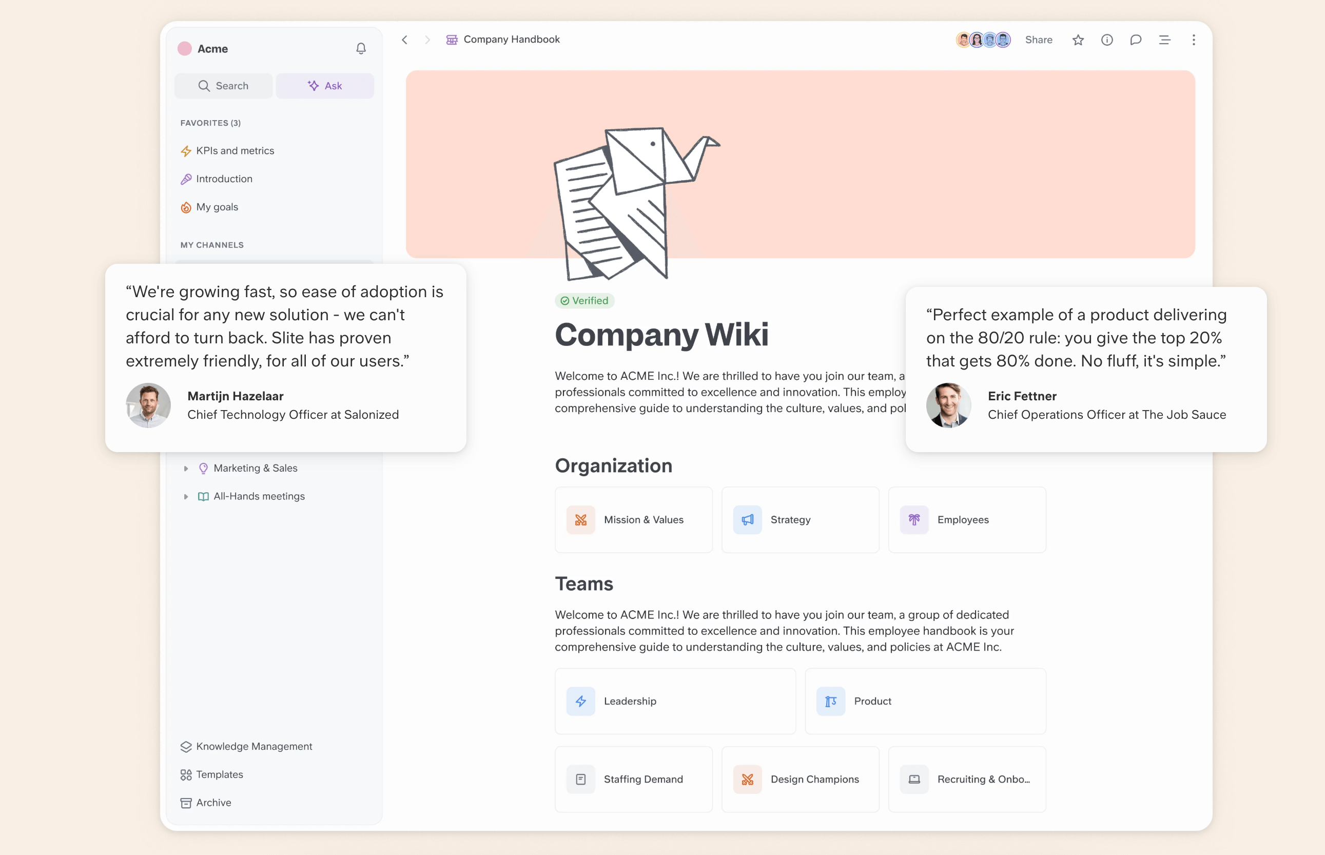 Sliteチームナレッジベースソフトウェア