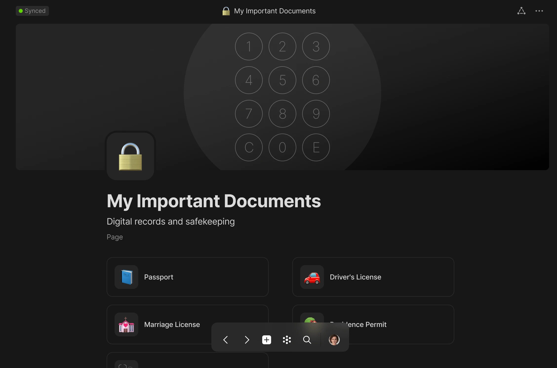 Anytype encrypted document backup and storage experience