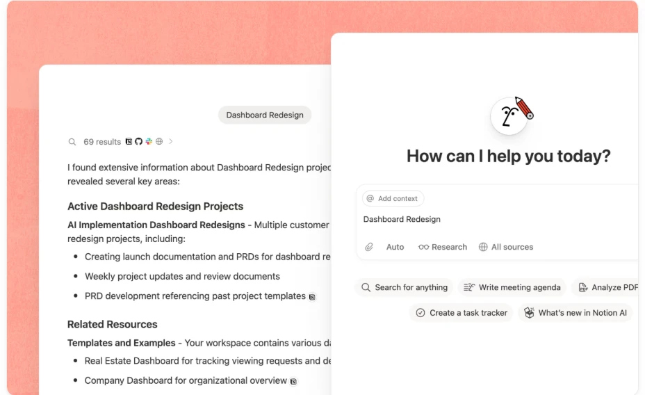 Notion AI assistant inside a collaborative team workspace