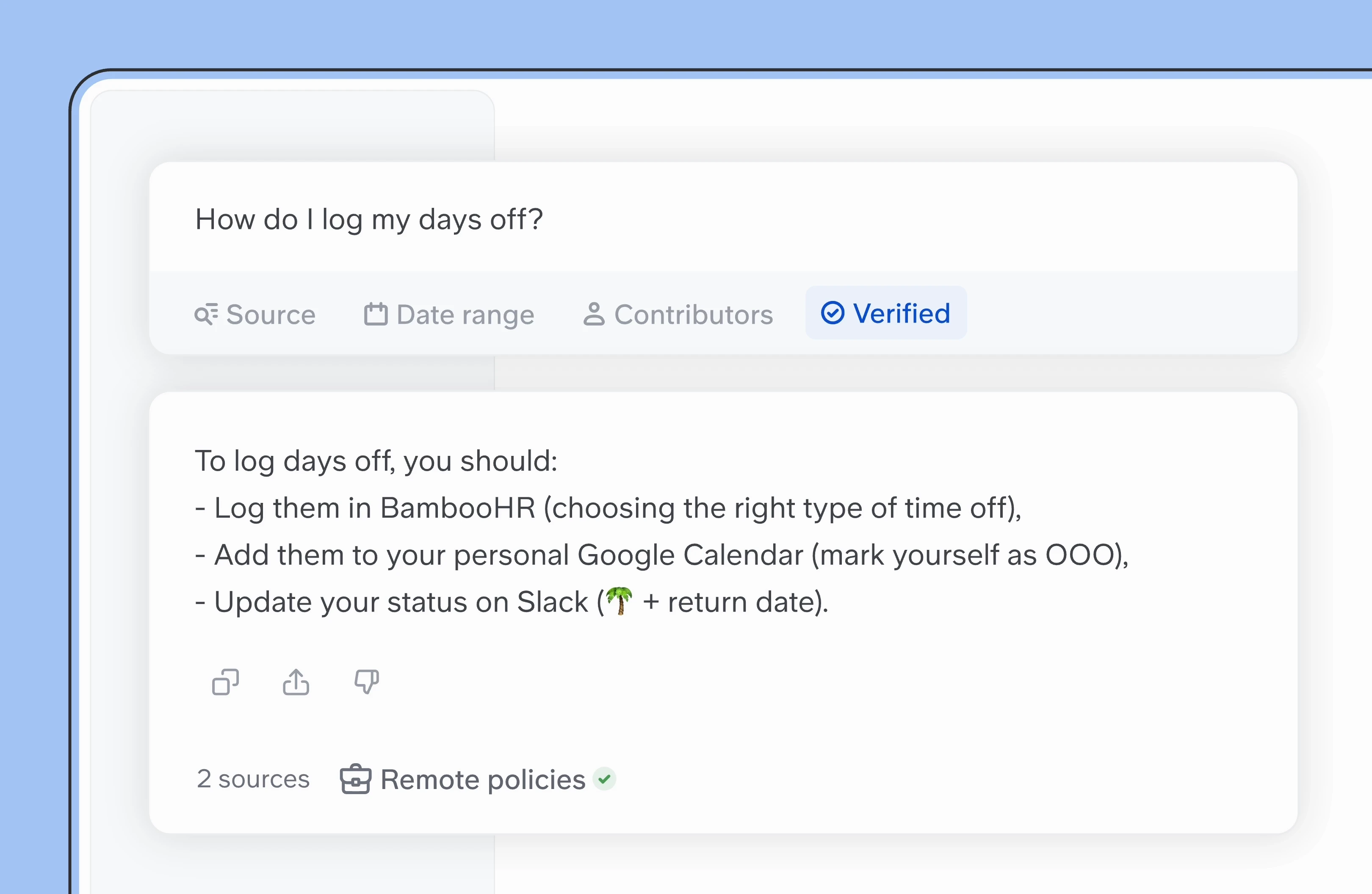 Slite Ask interface for instant knowledge search and answers