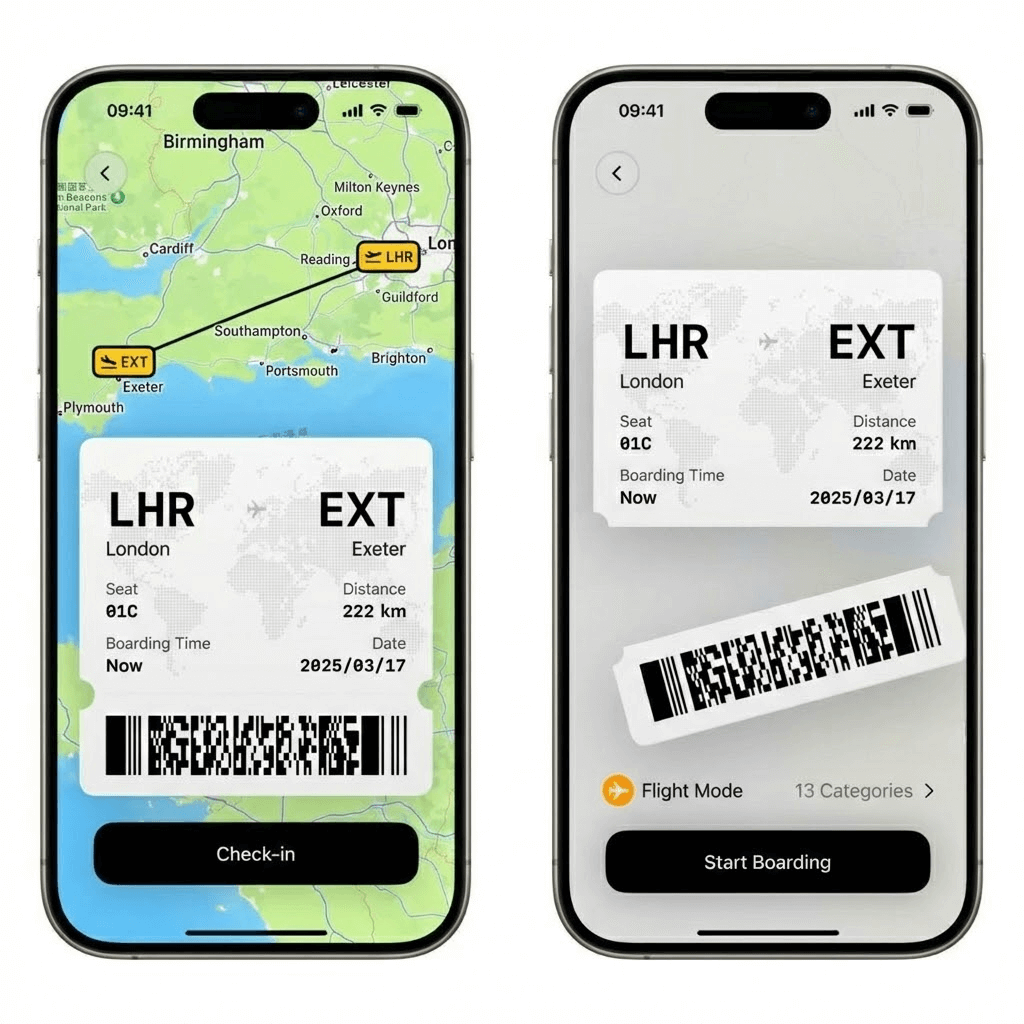 Focus Flight app interface for deep work sessions