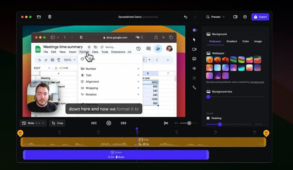 Screen Studioビデオ録画