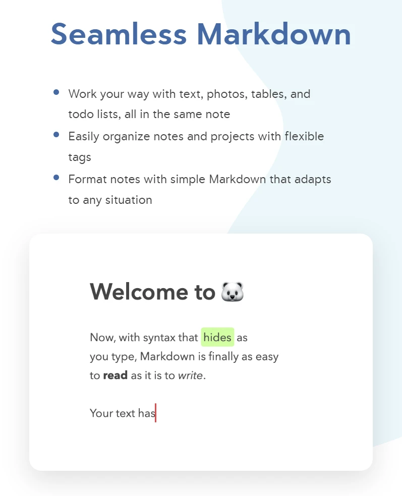 Bear clean writing editor with tag-based organization