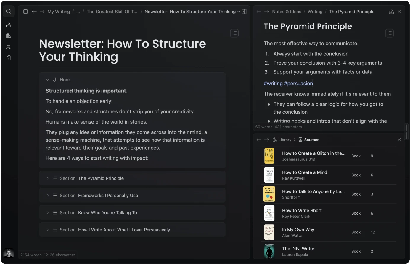 Saner.ai browser side-panel for content capture