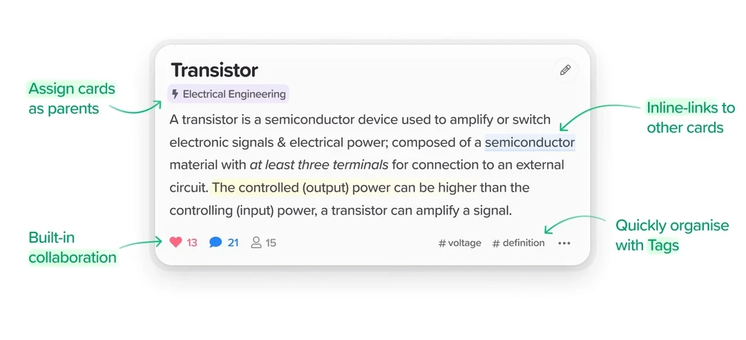 Supernotes Powercards for modular note-taking