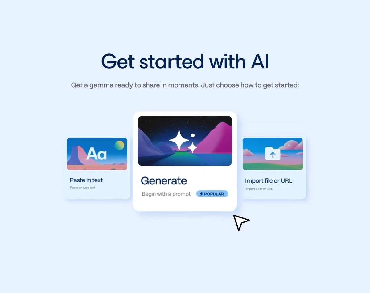 Сгенерированная Gamma презентация с быстро меняемым визуальным стилем