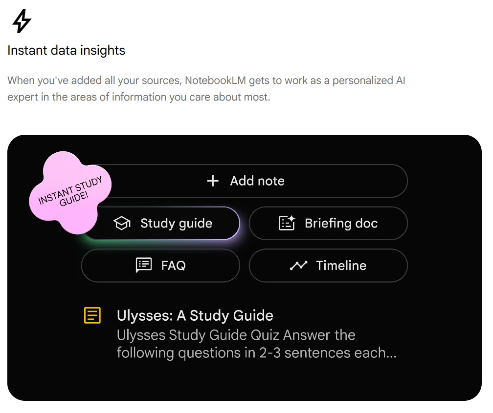 Рабочий процесс NotebookLM для объединения нескольких источников в учебный материал