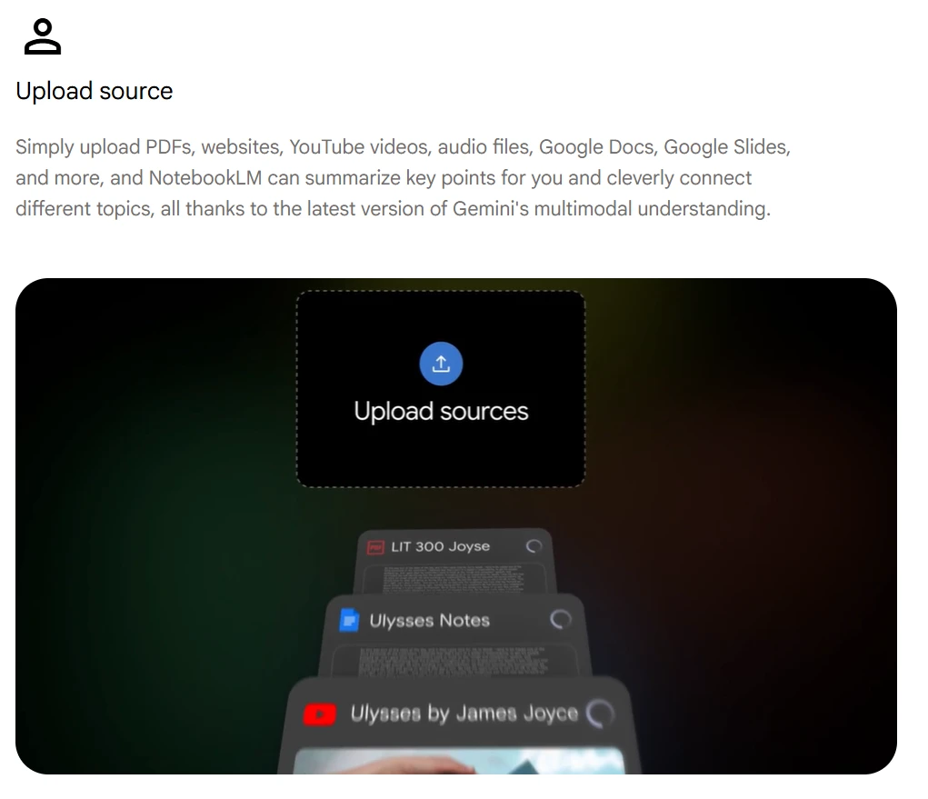NotebookLM отвечает только на основе загруженных учебных материалов