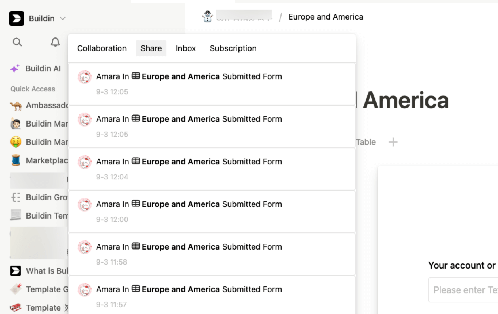 Упоминания и уведомления в Buildin
