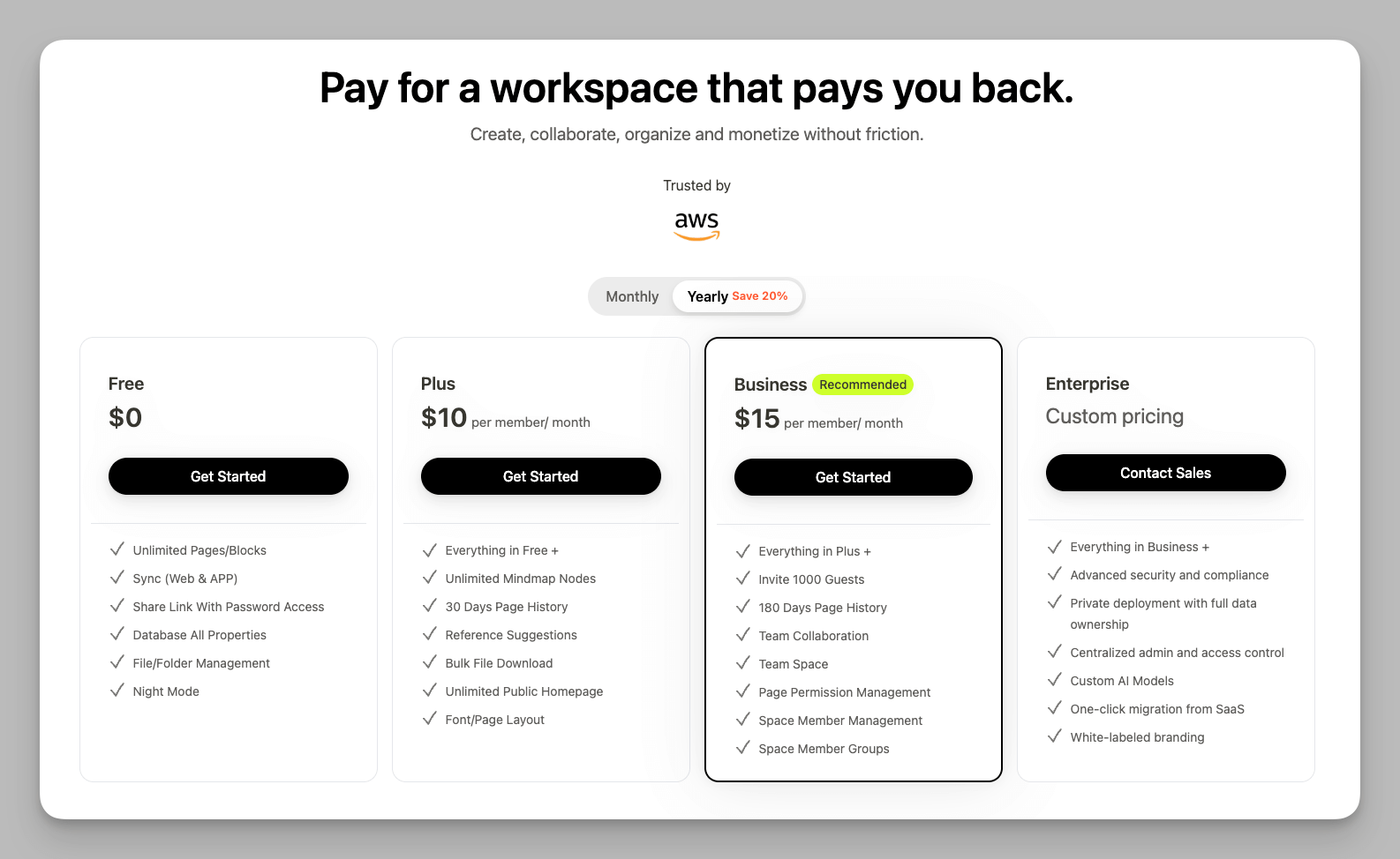 Buildin pricing plans.
