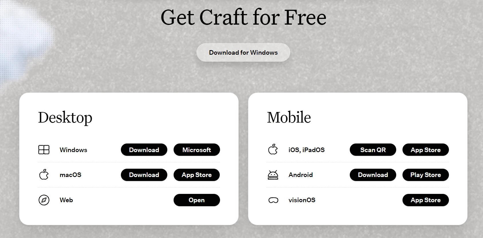 Craft Mobile Sync