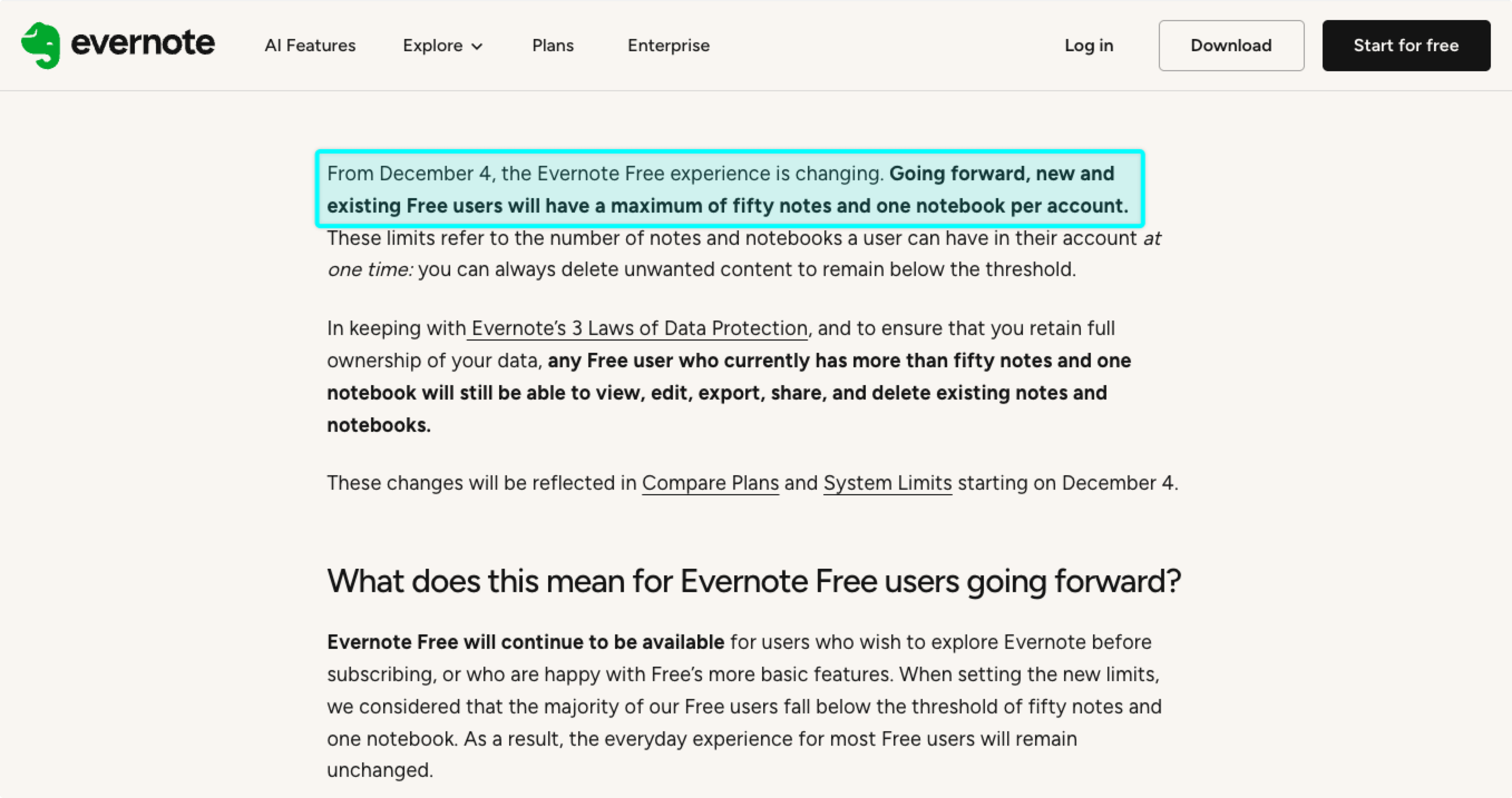Evernoteの無料制限
