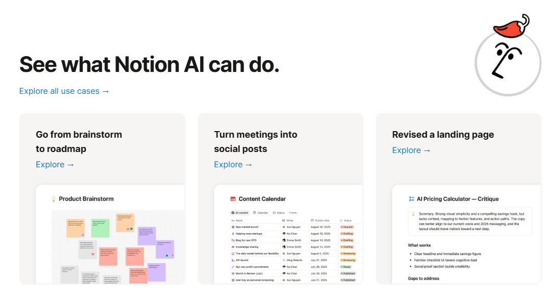 Примеры использования Notion AI