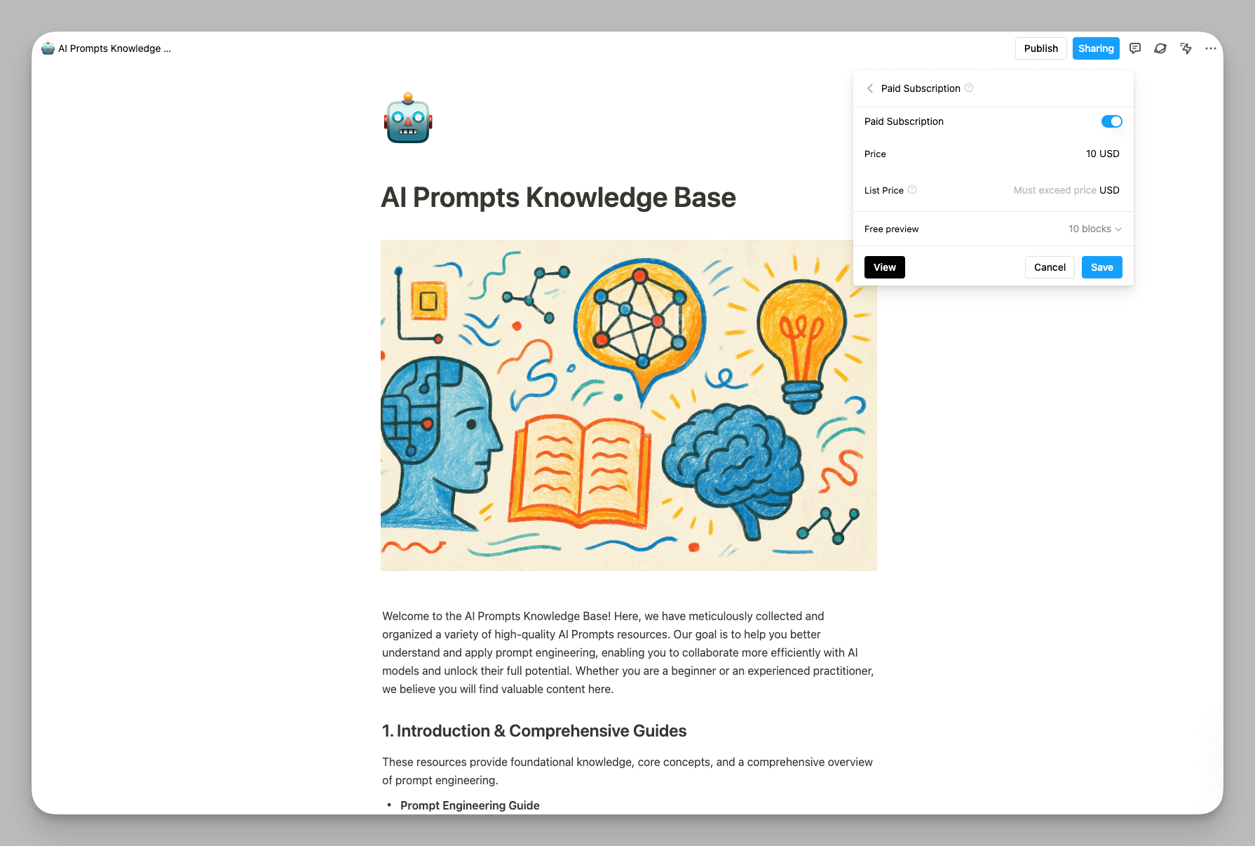 Setting up the paid knowledge subscription feature