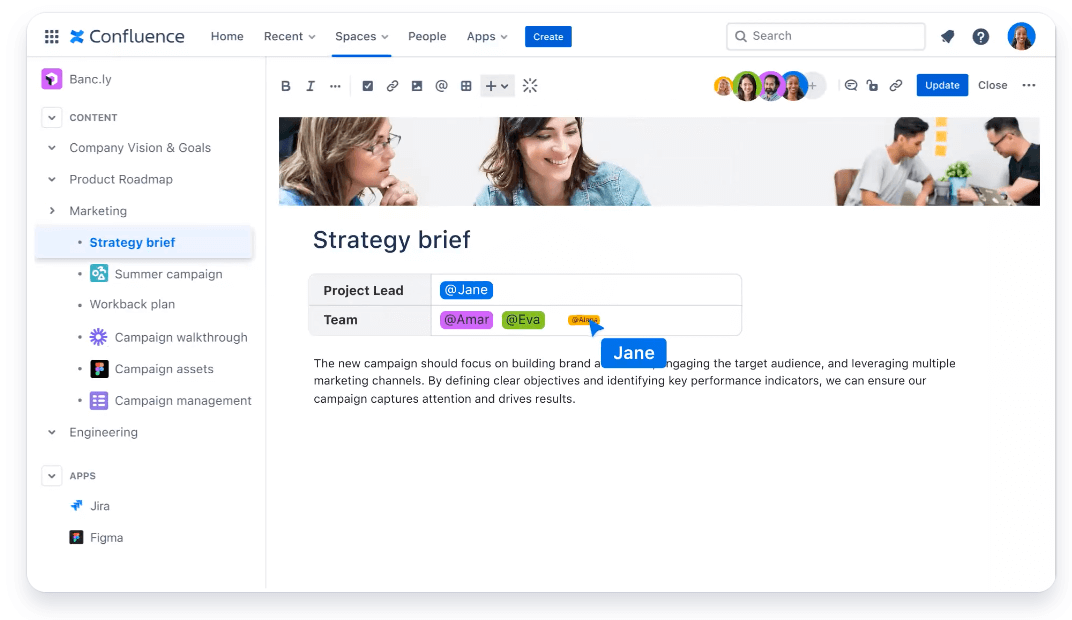 Knowledge management tool screenshot