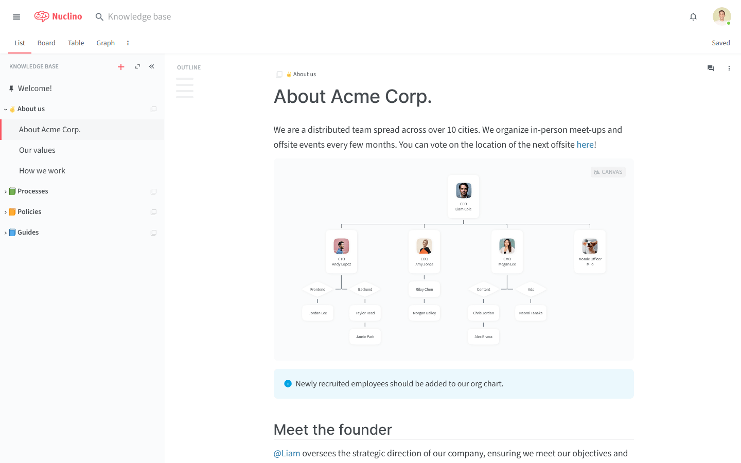Enterprise search tool interface