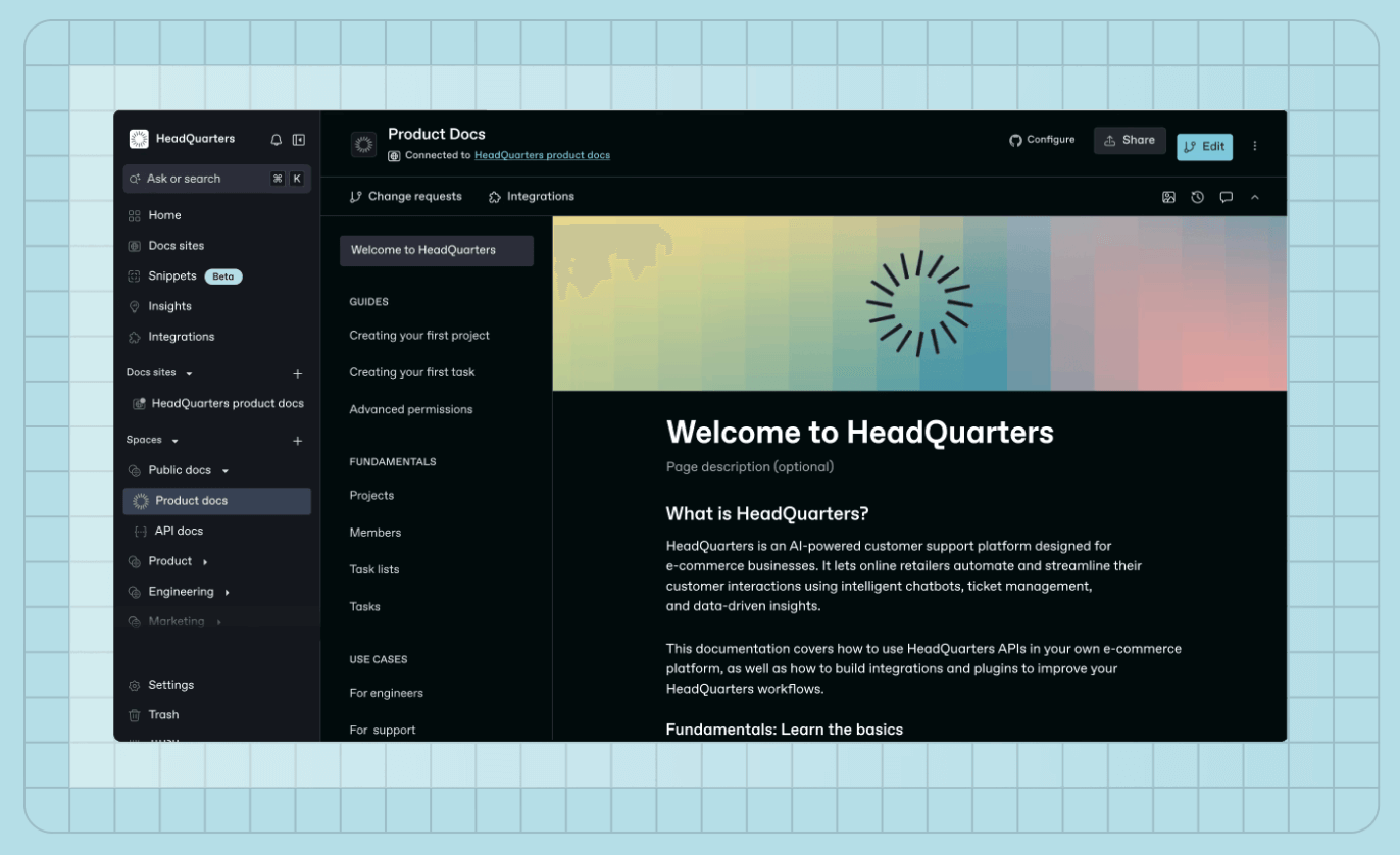 Collaboration platform screenshot