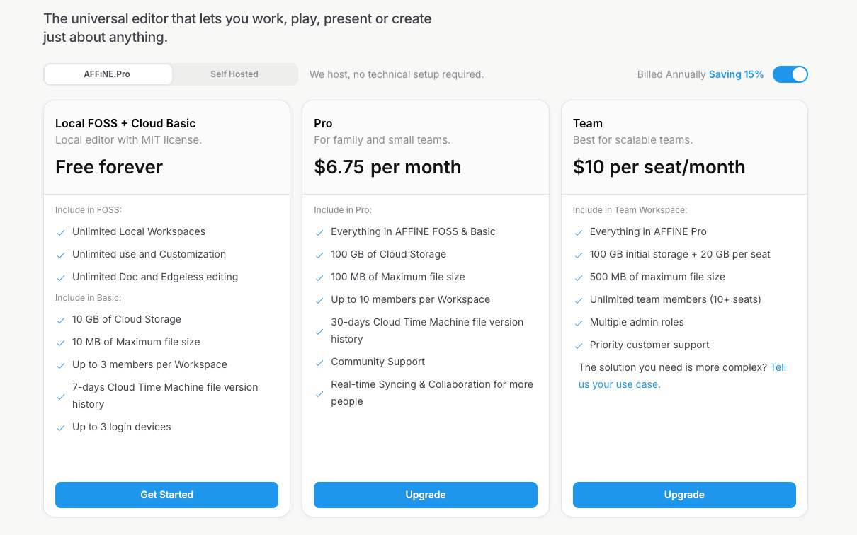 AFFiNEドキュメントエディター