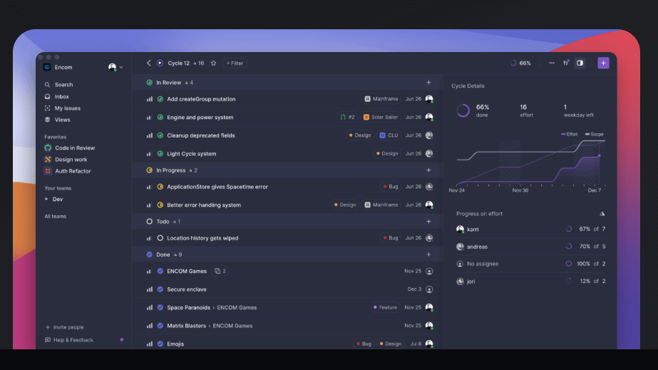 Linear課題追跡インターフェース