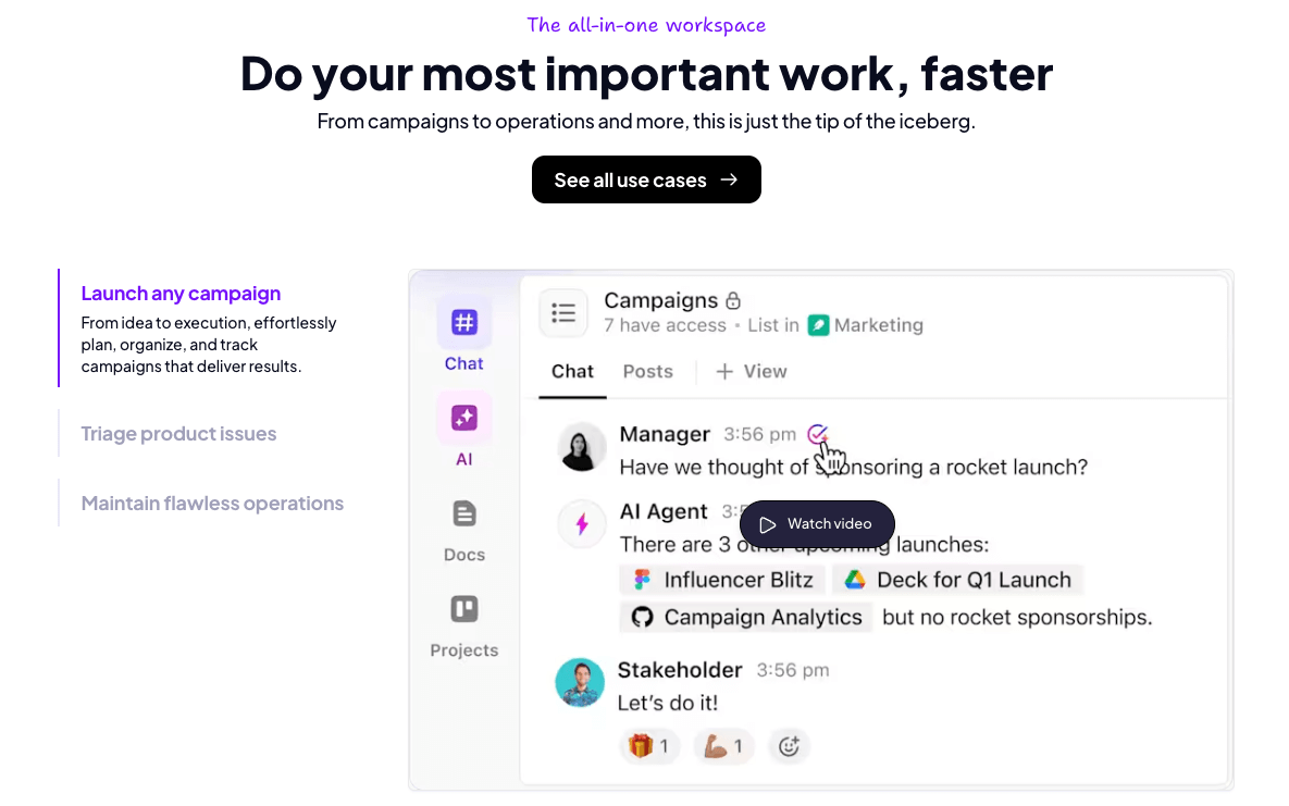 ClickUpプロジェクトダッシュボード