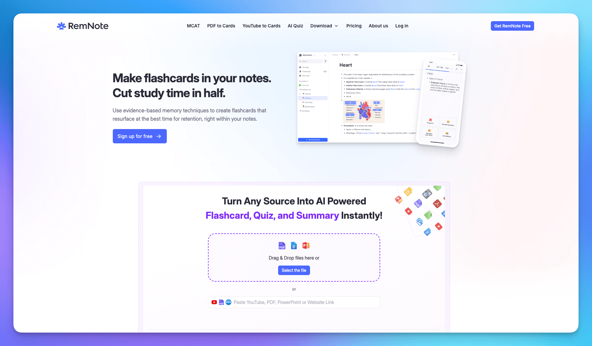 Приложение RemNote для интервального повторения