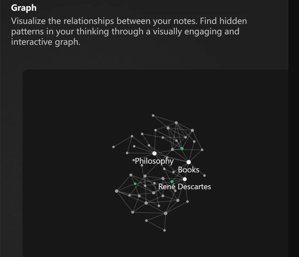 Граф связей в Obsidian для построения второго мозга и сети заметок