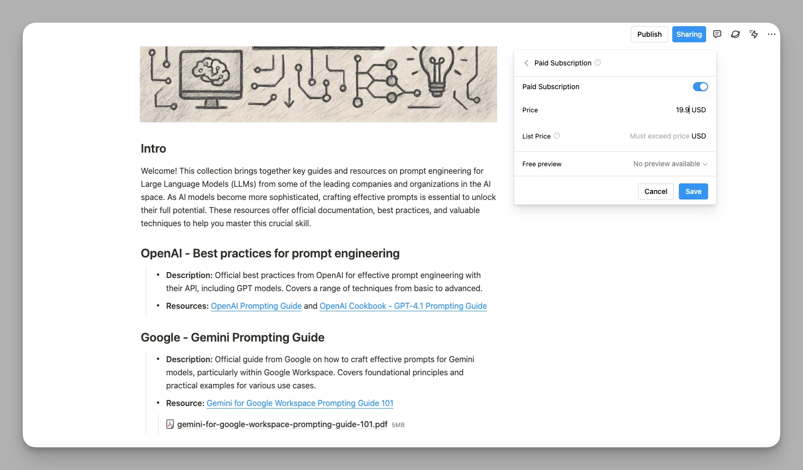 Настройка функции платной подписки на знания в Buildin