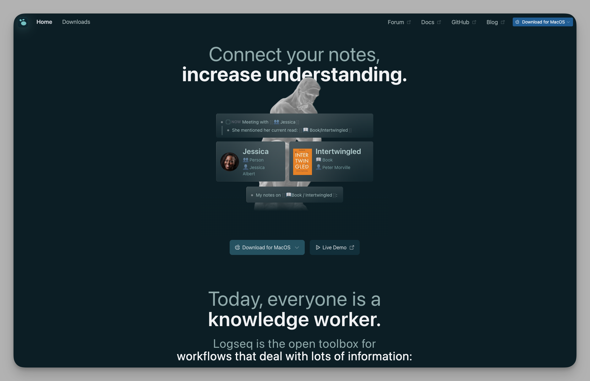 Logseq open-source outliner with bidirectional links