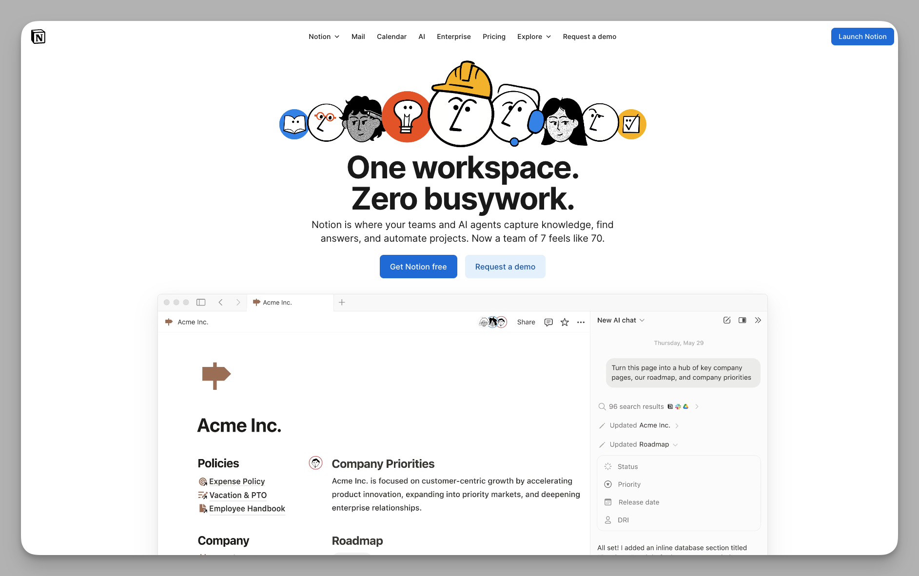 Notion all-in-one workspace with databases