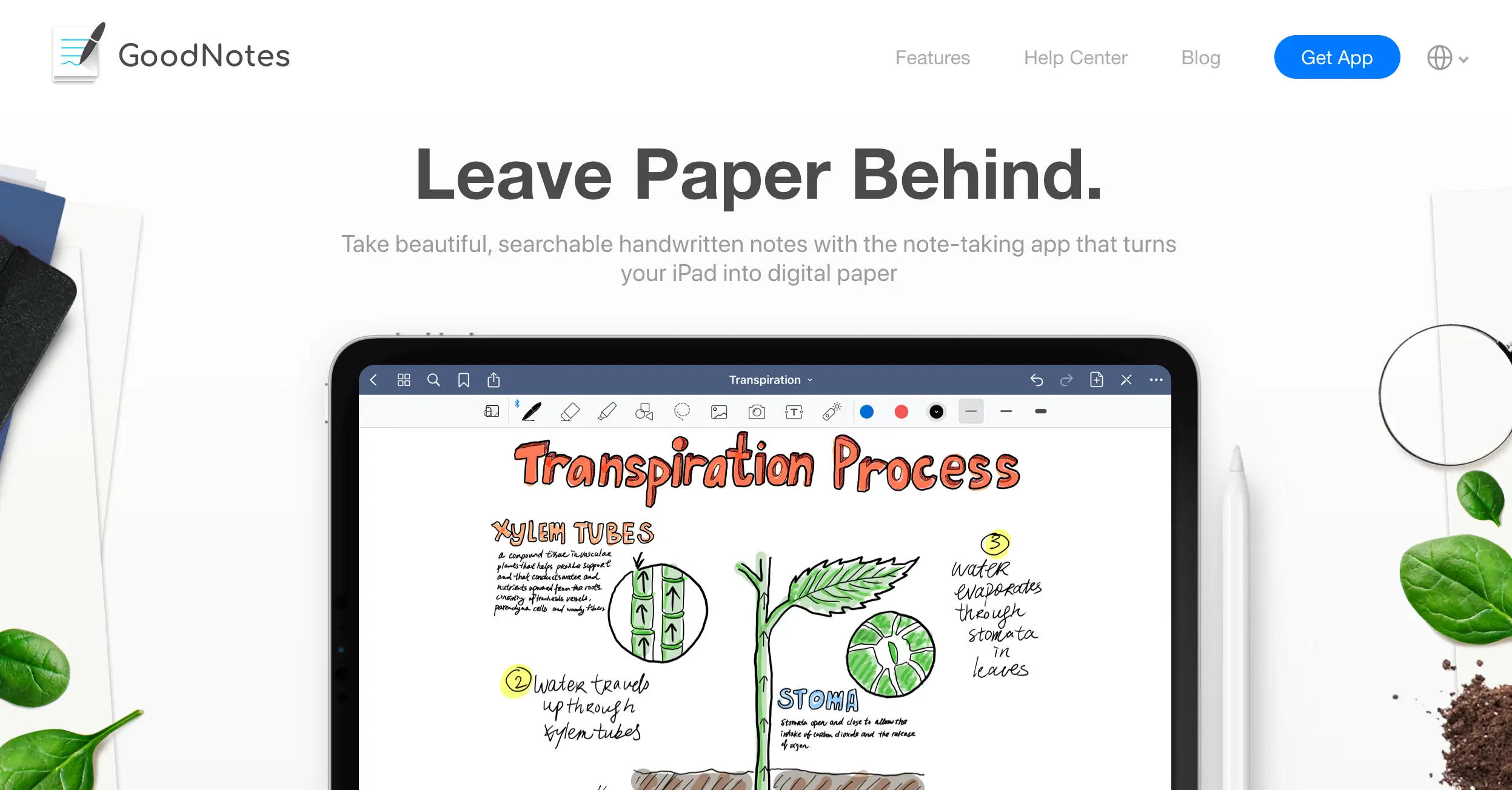 GoodNotes 6 handwriting interface on iPad