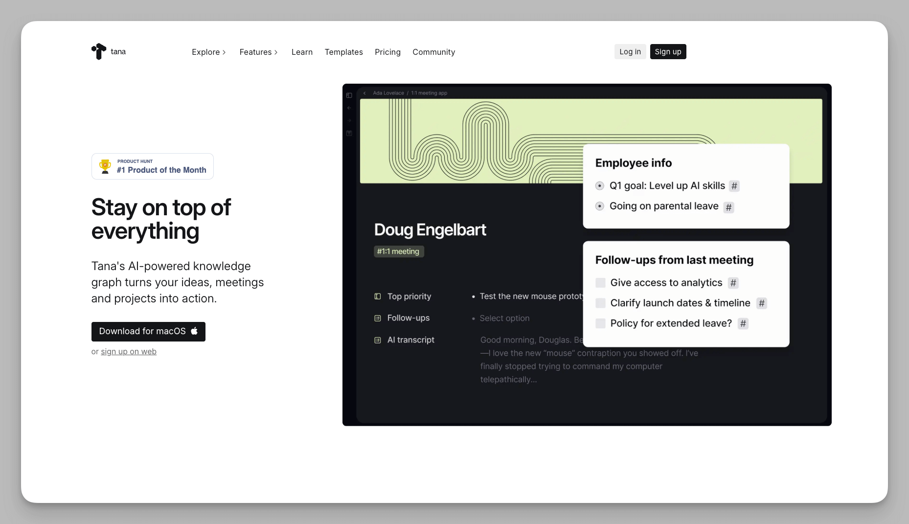 Tana - Structured node-based note-taking
