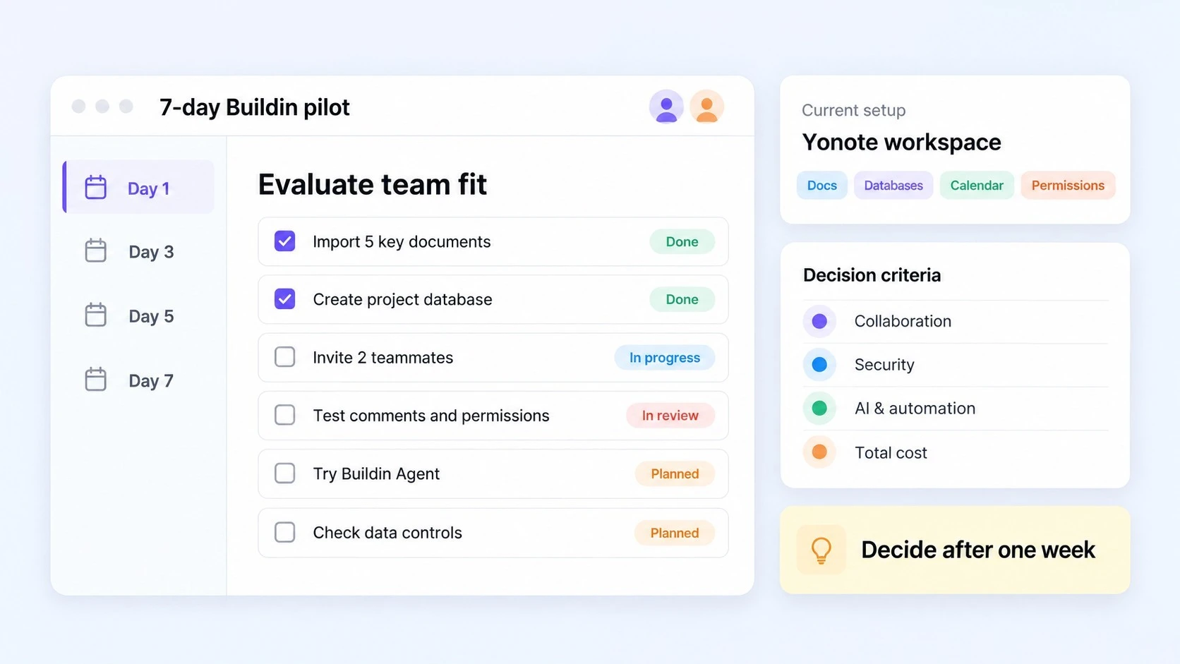 Looking for an alternative to Yonote? Let’s figure out if Buildin will suit your team