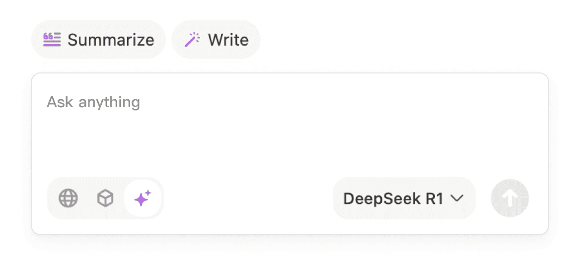 Buildin AI chat interface with web search, model selection, and writing assistance