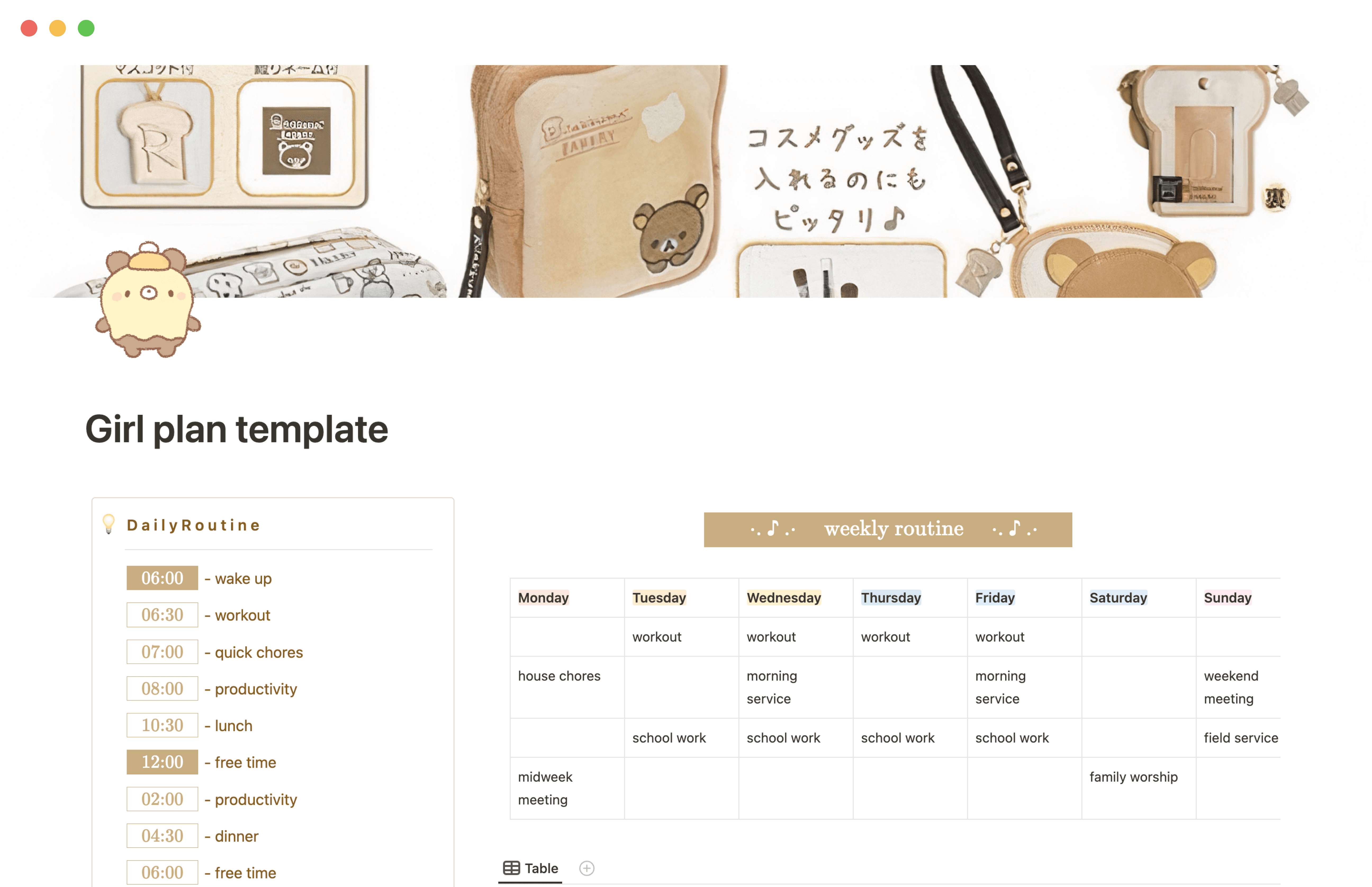 Lifestyle-Planer