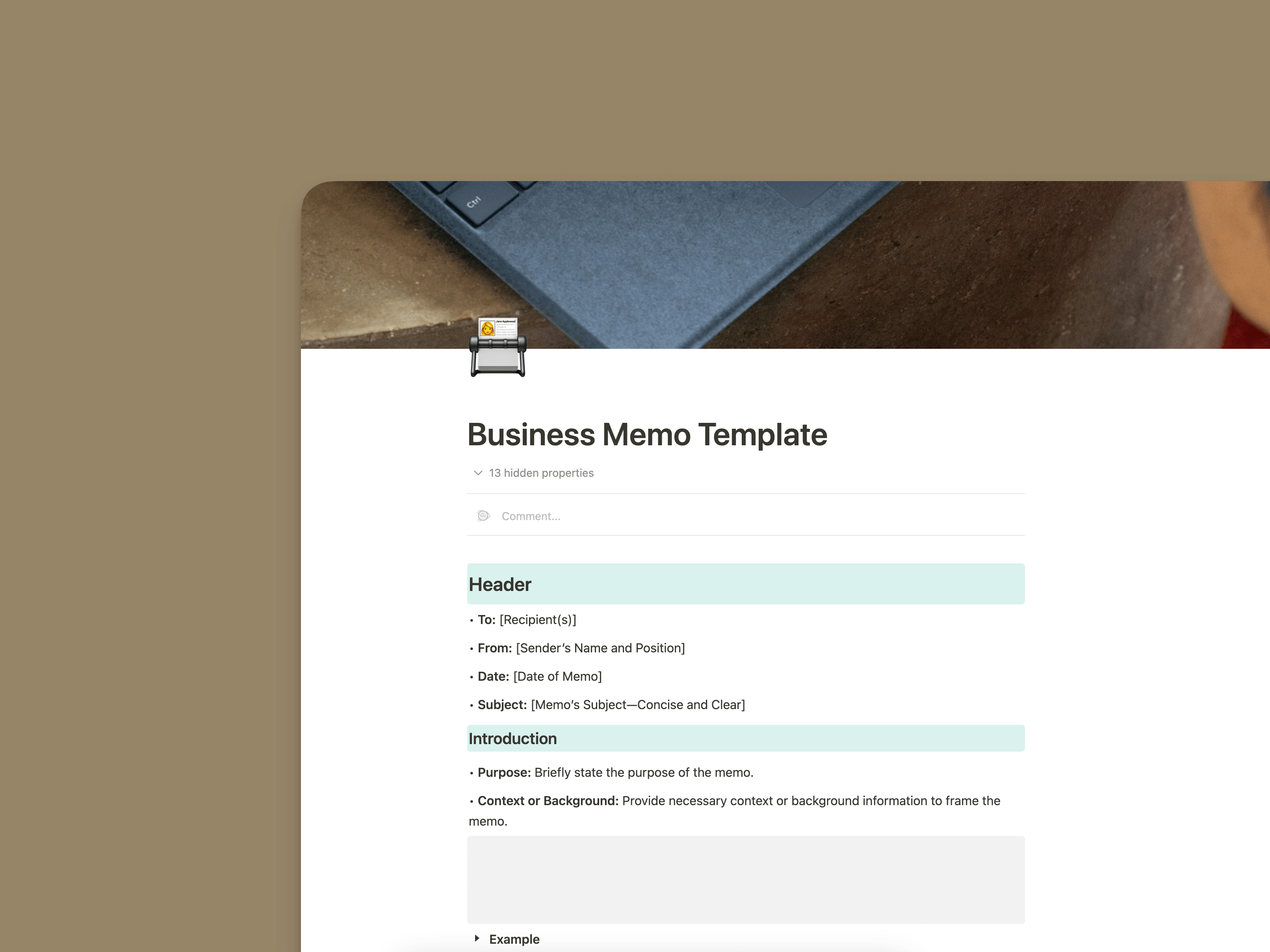 ビジネス備忘録テンプレート