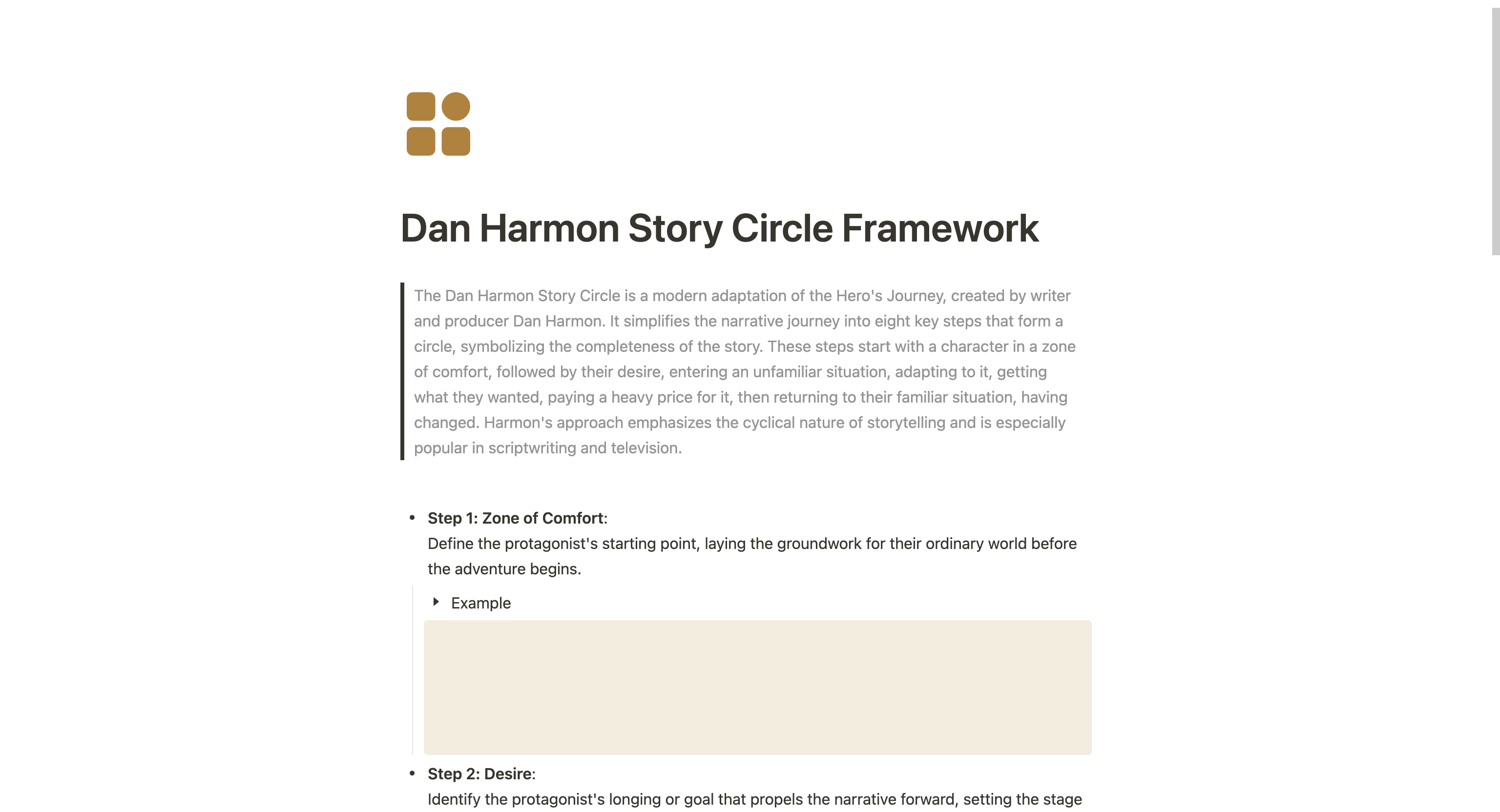 Plantilla del Círculo de la Historia de Dan Harmon