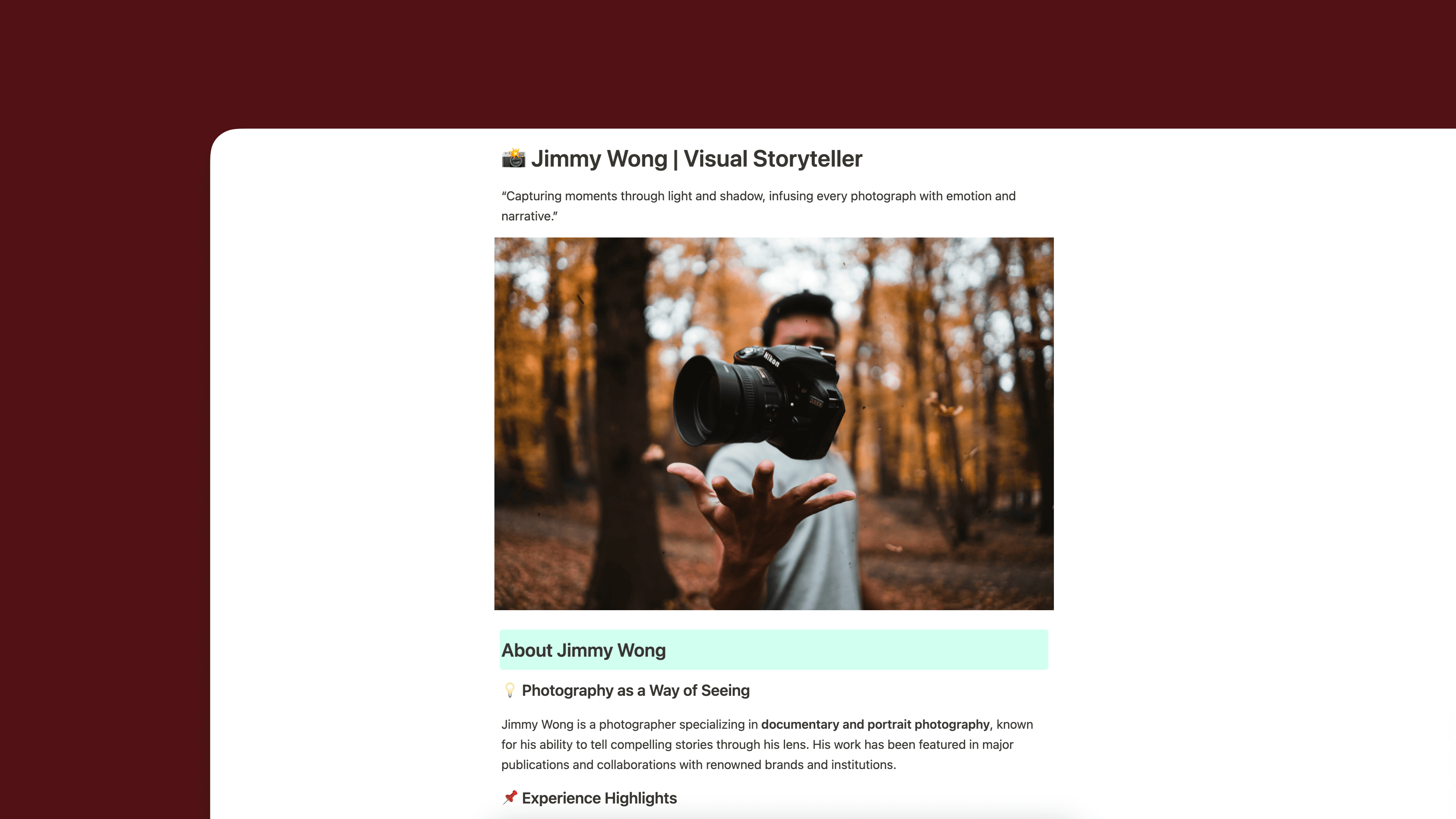 写真ポートフォリオ