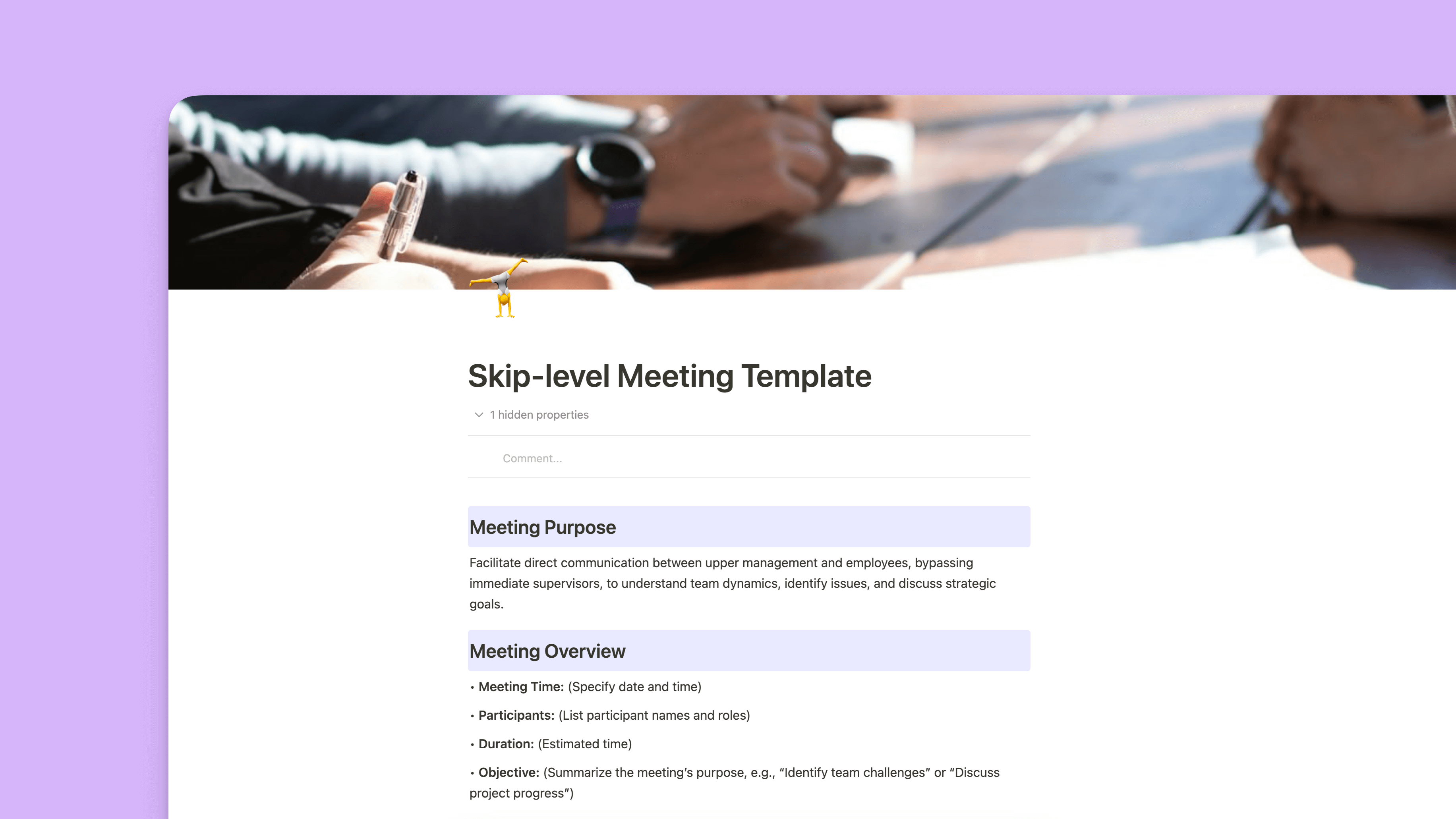 Skip-Level Meeting Template