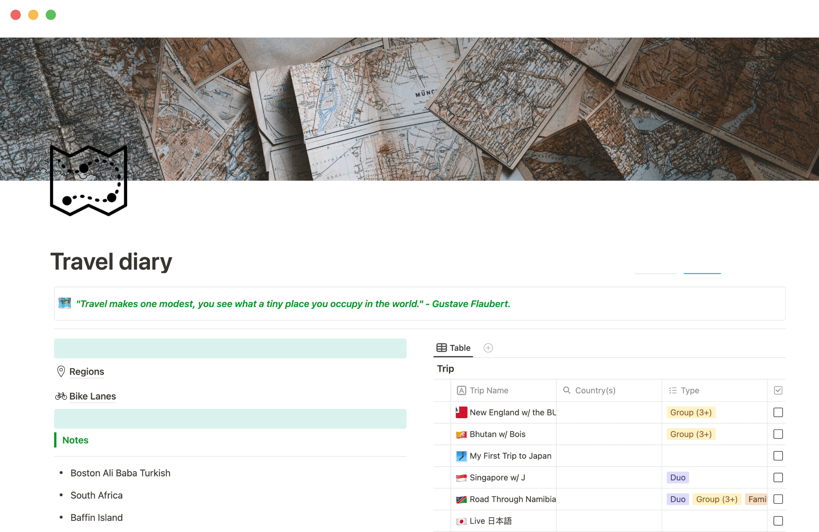 旅行日記テンプレート:冒険を一つずつ記録