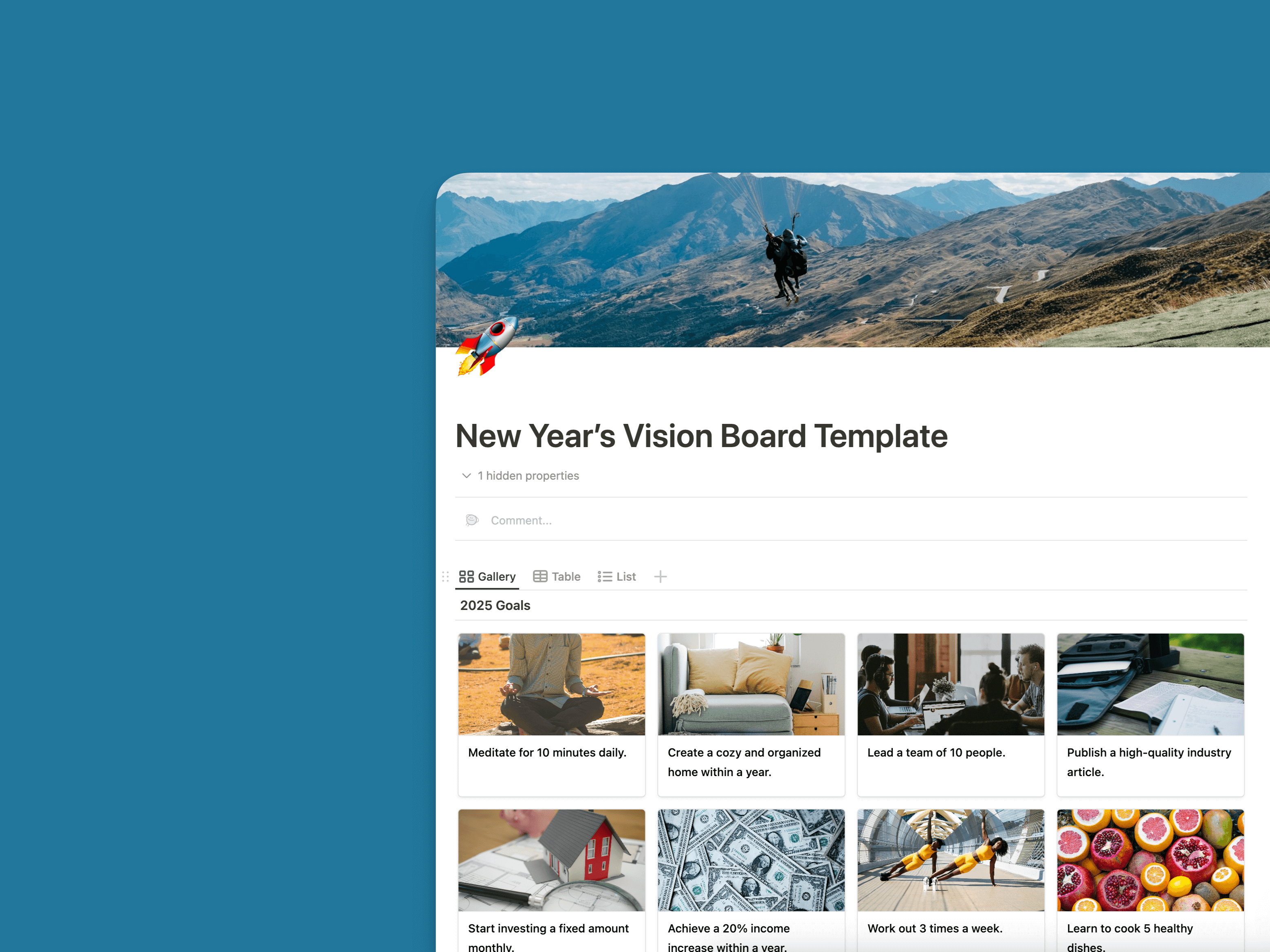 究極の2025年ビジョンボードテンプレート